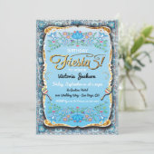 Invitation Parties scintillant d'or Fiesta mexicaine Annivers (Debout devant)