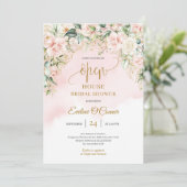 Invitation Parties scintillant d'or fleuri Boho moderne Open  (Debout devant)