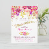 Invitation Parties scintillant d'or Floral de la Quintana Wat (Debout devant)