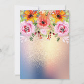 Invitation Parties scintillant d'or floral moderne 21e annive (Dos)