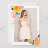 Invitation Parties scintillant d'or floral photo botanique Sw (Dos)