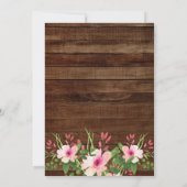 Invitation Parties scintillant d'or floral rose bois rustique (Dos)