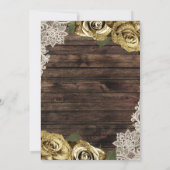 Invitation Parties scintillant d'or Floral Roses Rustique Boi (Dos)