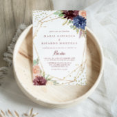 Invitation Parties scintillant d'or géométrique Calligraphie 