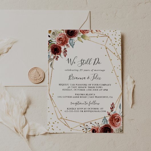 Invitation Parties scintillant d'or géométrique Nous Faisons