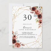 Invitation Parties scintillant d'or géométrique Printemps 30e (Devant)