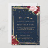 Invitation Parties scintillant d'or géométrique Renouvellemen (Devant)