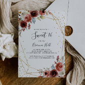 Invitation Parties scintillant d'or géométrique Sweet 16 fête