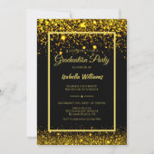 Invitation Parties scintillant d'or Glam moderne (Devant)