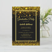 Invitation Parties scintillant d'or Glam moderne (Debout devant)