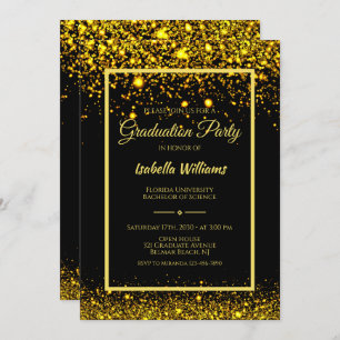 Invitation Parties scintillant d'or Glam moderne