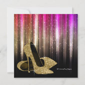 Invitation Parties scintillant d'or Glam talon haute chaussur (Dos)