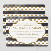 Invitation Parties scintillant d'or Glamor Fête des mariées I (Devant / Derrière)