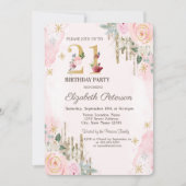 Invitation Parties scintillant d'or gouttes Flower Pink 21e a (Devant)