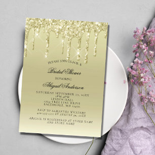 Invitation Parties scintillant d'or gouttes Glam Bridal Showe