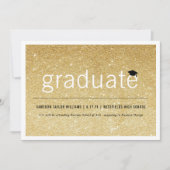 Invitation Parties scintillant d'or Gradué Simple Chic Gradua (Devant)