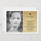 Invitation Parties scintillant d'or Gradué Simple Chic Gradua (Dos)