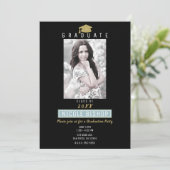 Invitation Parties scintillant d'or Grand Casquette Moderne G (Debout devant)