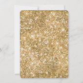 Invitation Parties scintillant d'or gris bleu Palm Tree Fête  (Dos)