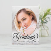 Invitation Parties scintillant d'or gris moderne Photo Gradua (Debout devant)