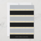 Invitation Parties scintillant d'or gris noir Confetti 30e an (Dos)