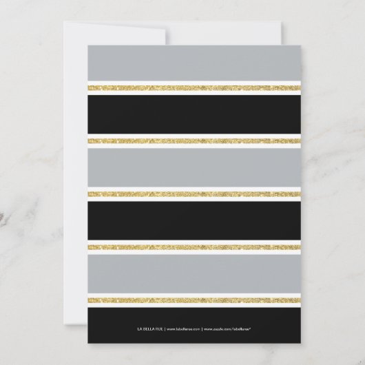 Invitation Parties scintillant d'or gris noir Confetti 30e an (Dos)