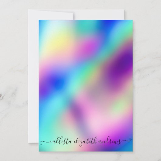 Invitation Parties scintillant d'or Holographie Masquerade Sw (Dos)