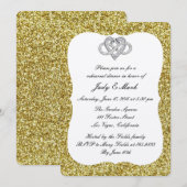 Invitation Parties scintillant d'or Infinity Dîner de répétit (Devant / Derrière)