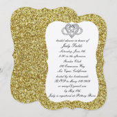Invitation Parties scintillant d'or Infinity Fête des mariées (Devant / Derrière)