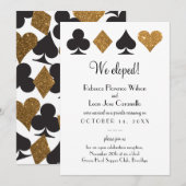 Invitation Parties scintillant d'or Las Vegas Elopement Annon (Devant / Derrière)