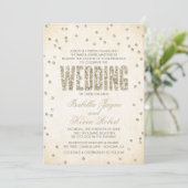 Invitation Parties scintillant d'or Look Confetti Dots Faire- (Debout devant)
