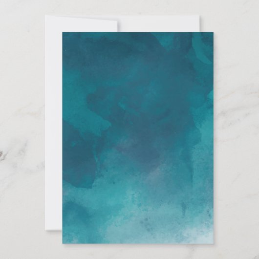 Invitation Parties scintillant d'or Lune Bleu Espace Vert Aqi (Dos)