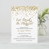 Invitation Parties scintillant d'or Manger Boire Soit Marié R (Debout devant)