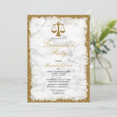 Invitation Parties scintillant d'or Marble Law School Graduat (Debout devant)