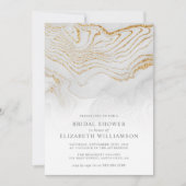 Invitation Parties scintillant d'or Marbre nuptiale douche In (Devant)