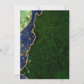 Invitation Parties scintillant d'or Mariage d'âge bleu vert (Dos)