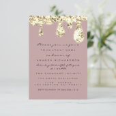 Invitation Parties scintillant d'or  mariée Sweet 16e Rose (Debout devant)