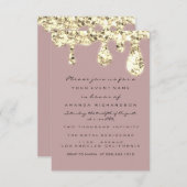 Invitation Parties scintillant d'or  mariée Sweet 16e Rose (Devant / Derrière)