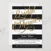 Invitation Parties scintillant d'or Marine Black Stripe Douch (Devant)