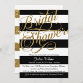 Invitation Parties scintillant d'or Marine Black Stripe Douch (Devant / Derrière)