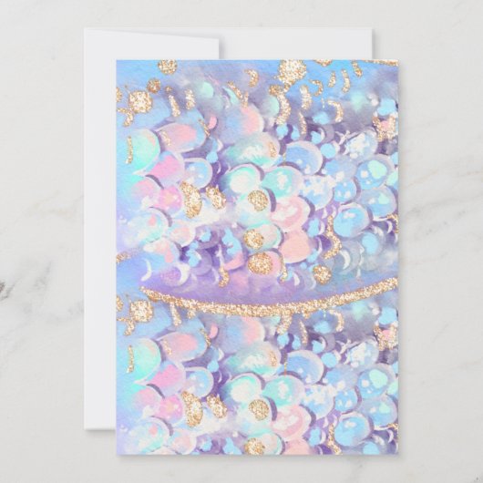 Invitation Parties scintillant d'or Mermaid Tail Plonger dans (Dos)