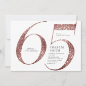 Invitation Parties scintillant d'or minimaliste moderne rose  (Devant)