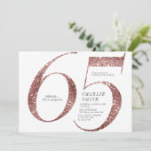 Invitation Parties scintillant d'or minimaliste moderne rose  (Debout devant)