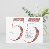 Invitation Parties scintillant d'or minimaliste rose moderne  (Debout devant)