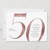 Invitation Parties scintillant d'or minimaliste rose moderne  (Devant)