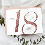 Invitation Parties scintillant d'or minimaliste rose moderne<br><div class="desc">L'invitation minimaliste moderne 18ème anniversaire comprend la parties scintillant d'or faux rose numéro 18 et les détails de votre fête dans la police serif classique, simple et élégant, grande invitation d'anniversaire surprise pour les hommes et les femmes. la couleur arrière - plan blanche peut être changée à n'importe quelle couleur...</div>