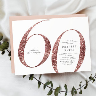 Invitation Parties scintillant d'or minimaliste rose moderne 