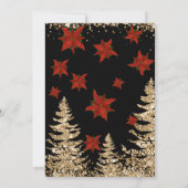 Invitation Parties scintillant d'or moderne chic Noël Tree Pa (Dos)