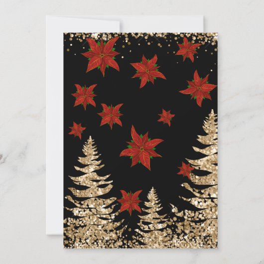 Invitation Parties scintillant d'or moderne chic Noël Tree Pa (Dos)
