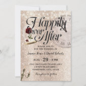 Invitation Parties scintillant d'or moderne Conte fée Mariage (Devant)